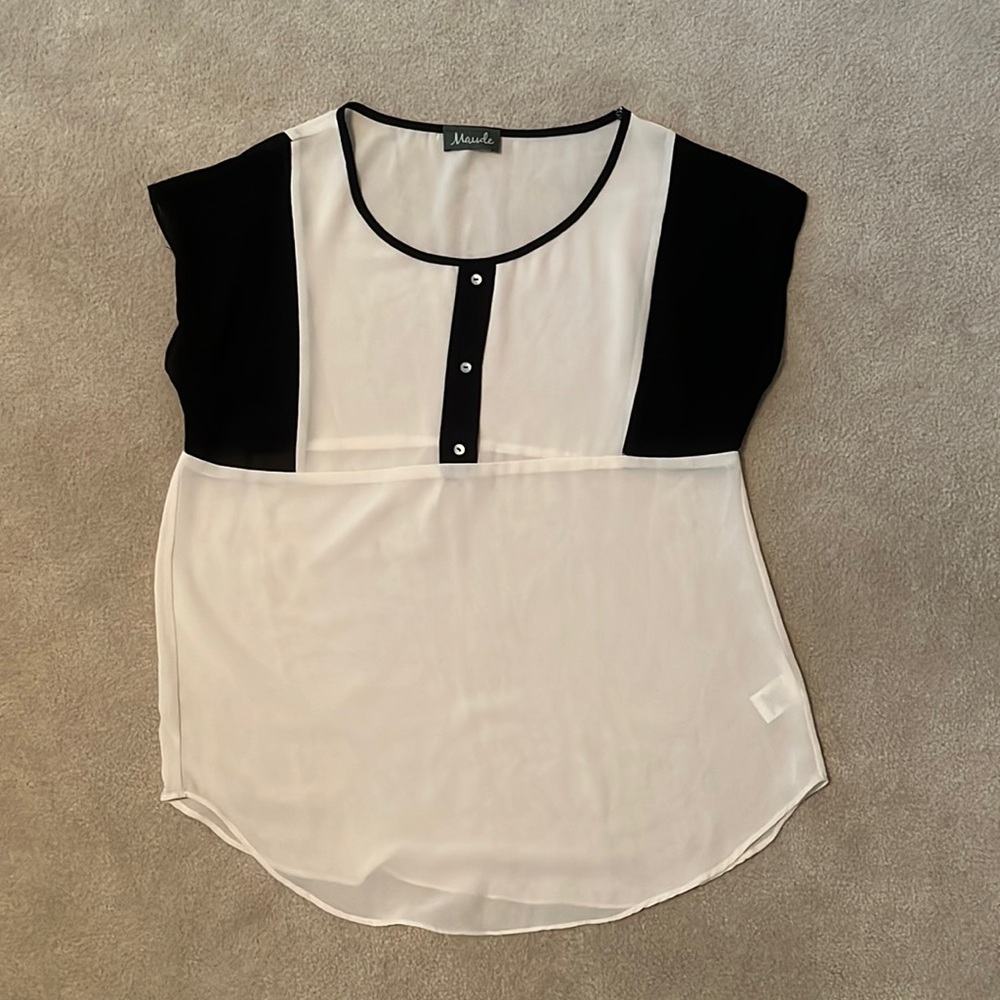 Black and white professional blouse